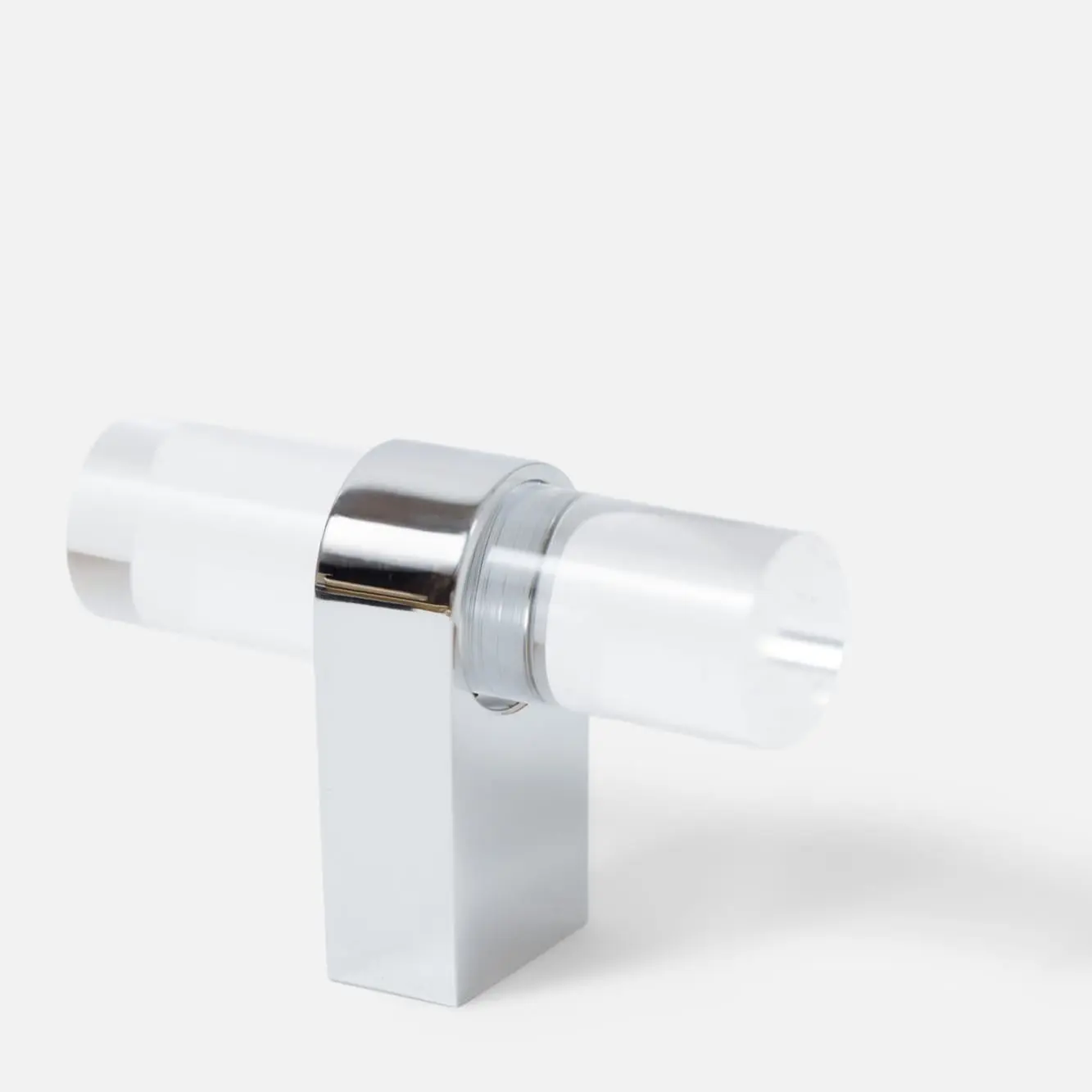 Uchwyt meblowy akryl przezroczysty 50mm srebrna nóżka OUTLET - obrazek 2