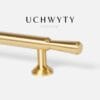 Uchwyt meblowy T-bar mosiądz z łezkami 80mm OUTLET - obrazek 2