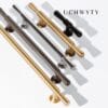 Uchwyt meblowy T-bar mosiądz z łezkami 80mm OUTLET - obrazek 4
