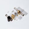 Uchwyt meblowy akryl dymiony 50 mm i nóżką czarny mat OUTLET - obrazek 5