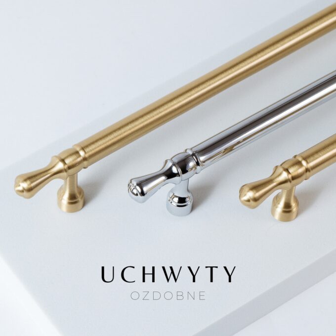 Uchwyt meblowy 374mm mosiężny z łezkami na końcach OUTLET - obrazek 2